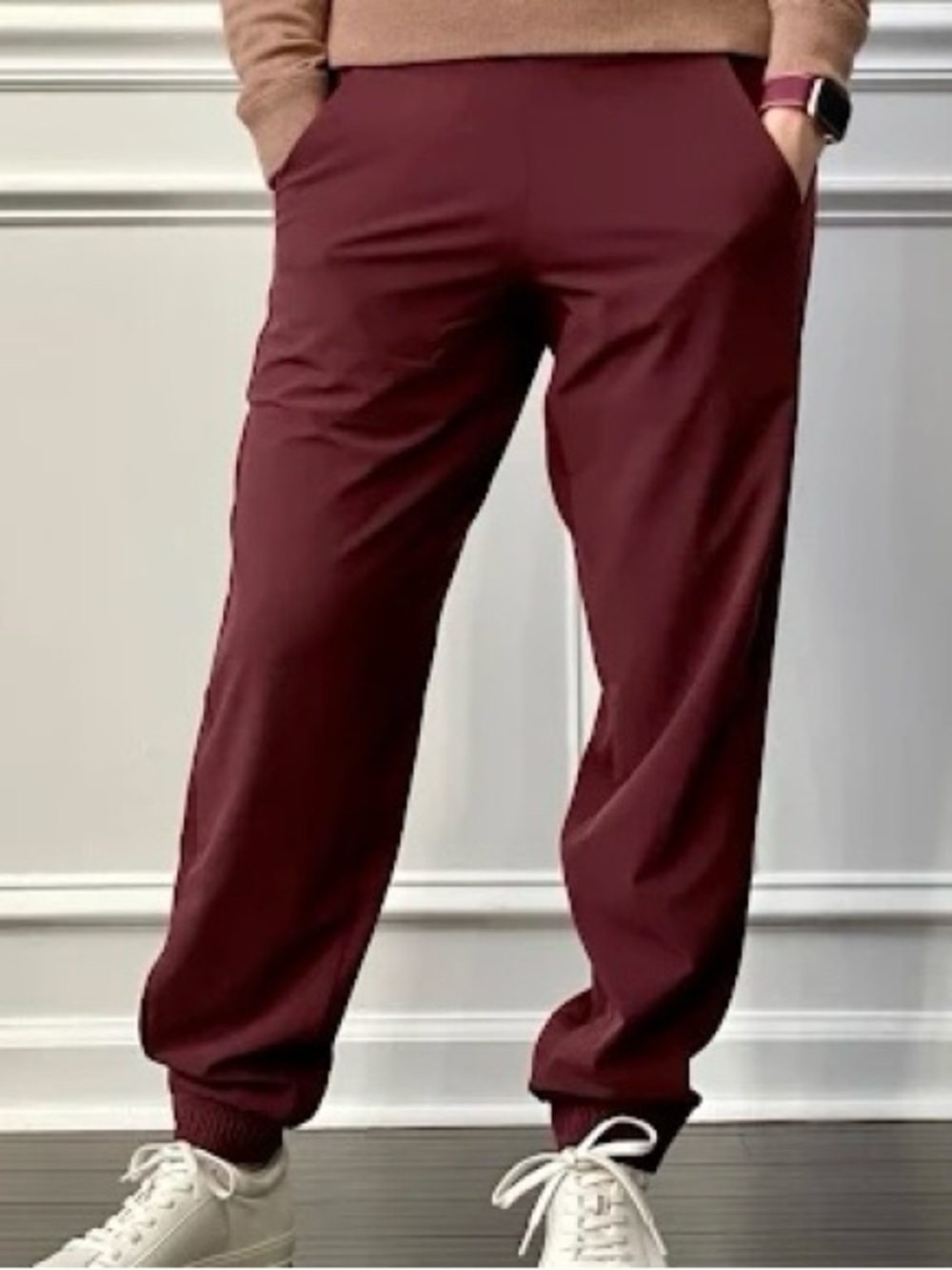 Athleta Brooklyn Lined Jogger Pants Burgundy Size 6 #121